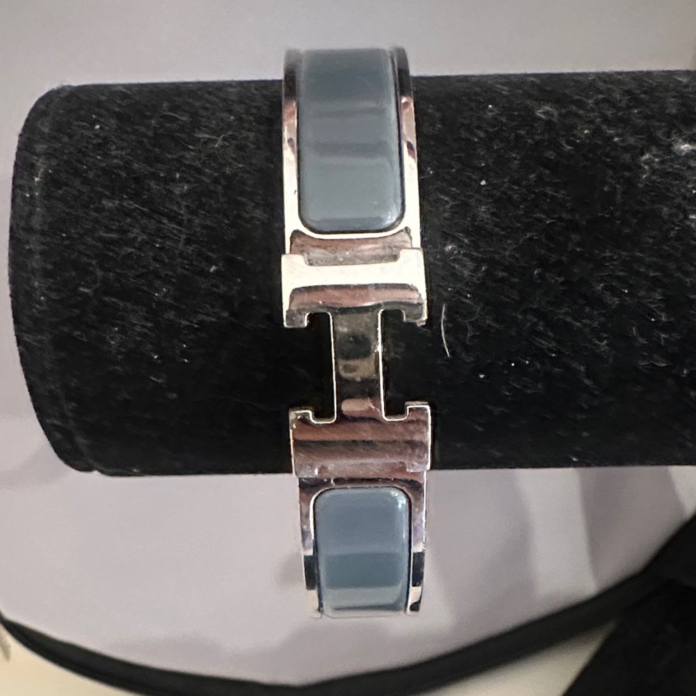 Hermes Silver and Blue Bracelet